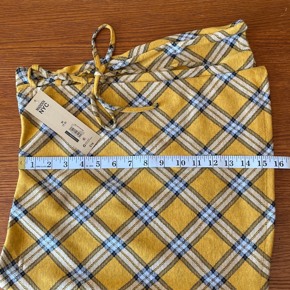 Madden NYC Side Lace Yellow Plaid Mini Skirt Preppy Y2K Academia‎ School Girl - Picture 11 of 16